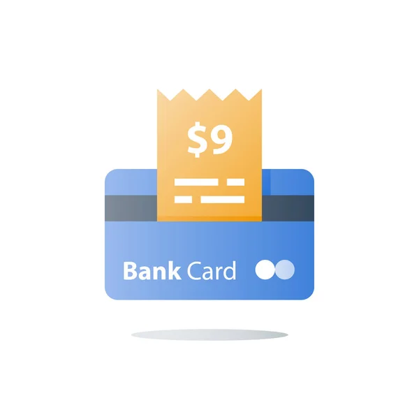 Płatność kartą kredytową i debetową, zakup zakupów, ikona wektorowa — Wektor stockowy