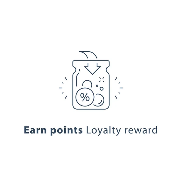Loyaliteitsprogramma, punten kunt verdienen en krijgen beloning, marketing concept — Stockvector