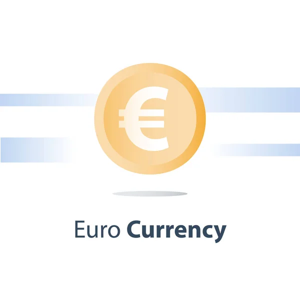 Bureau de change, pièce en euros, prêt en espèces, concept de financement — Image vectorielle