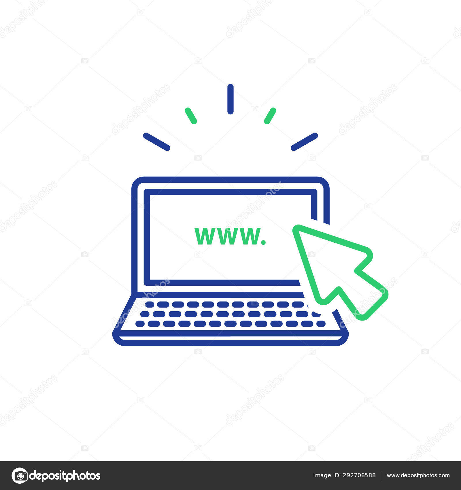 Computadora portátil icono de línea, negocio de Internet, promoción web, el  uso de ordenador portátil Vector de stock #292706588 de ©Stmool, image size:1600x1700