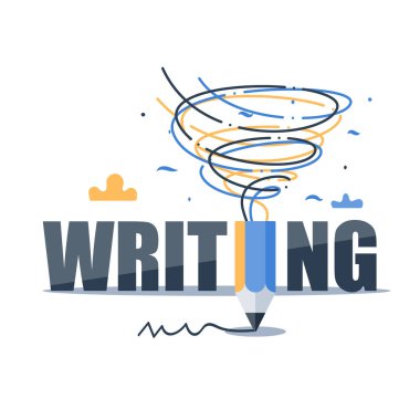 Yaratıcı yazma, hikaye anlatma kavramı, vektör illüstrasyon