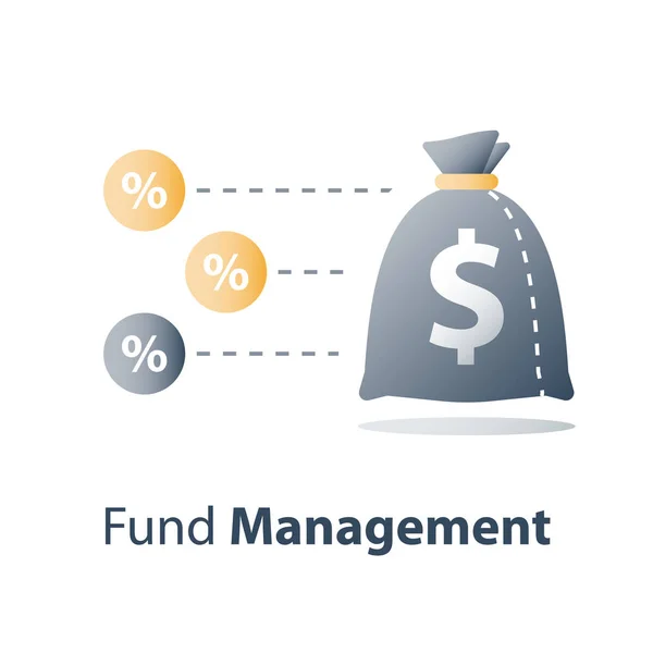 Concept, snel geld, snel geld lening financiering, investeren Fonds, budgetplan, beurs, vermogensbeheer, waarde investering — Stockvector