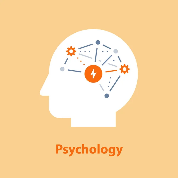 Συναισθηματική νοημοσύνη, λήψη αποφάσεων, θετική νοοτροπία, της ψυχολογίας και της Νευρολογίας, επιστήμη συμπεριφοράς, δημιουργική σκέψη — Διανυσματικό Αρχείο