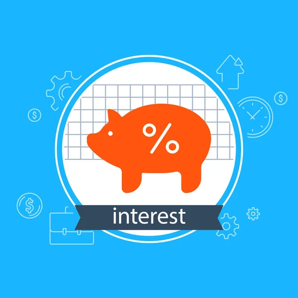 Piggy bank, finance services, financial investment, budget plan, income growth, pension fund — Stock Vector