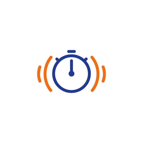 Time klok lijn pictogramserie, snelle service, snelle levering en werktijden — Stockvector