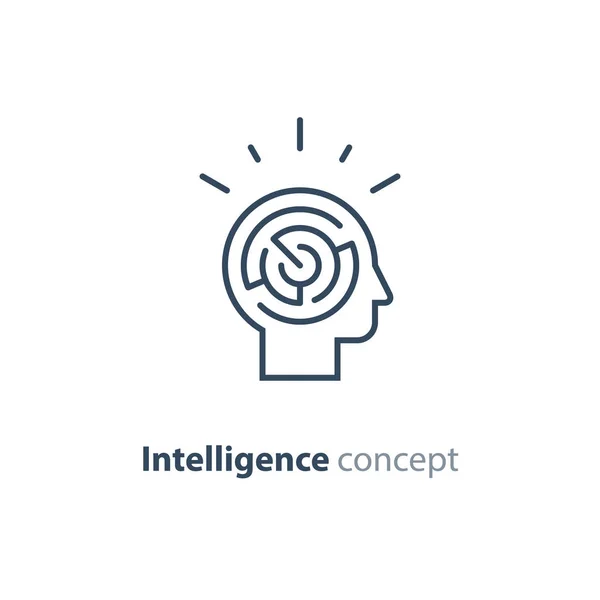 Pszichológia koncepció logó, a stratégia játék ikonjára, az érzelmi intelligencia — Stock Vector