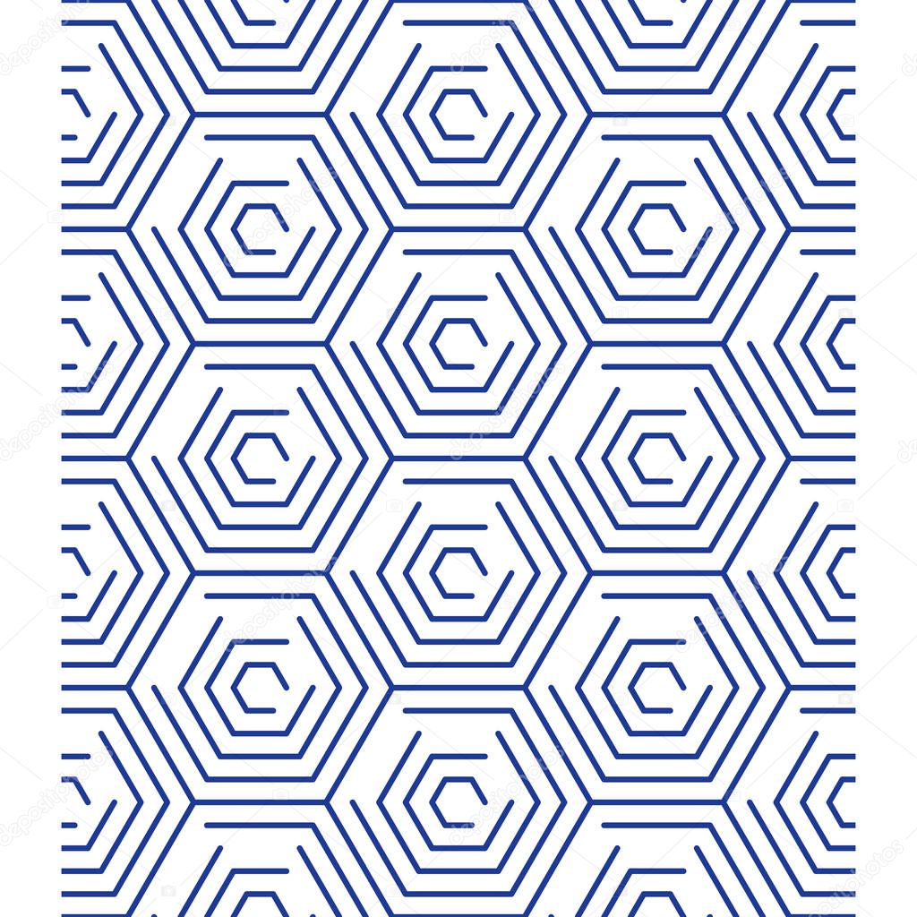 Linear pattern, background with outline hexagons