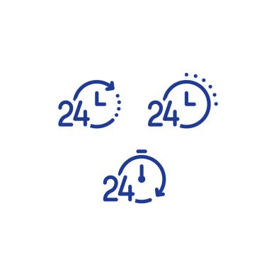 Zaman saati satırı simgesi ayarla, hızlı teslimat, hızlı servis, 24 saat çalışma