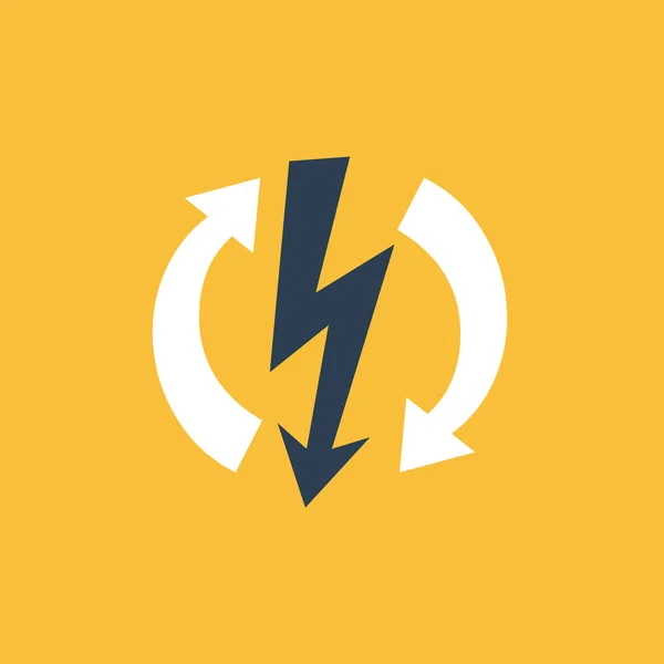 Eletricidade reparação e manutenção, sinal de alta tensão e setas círculo —  Vetores de Stock