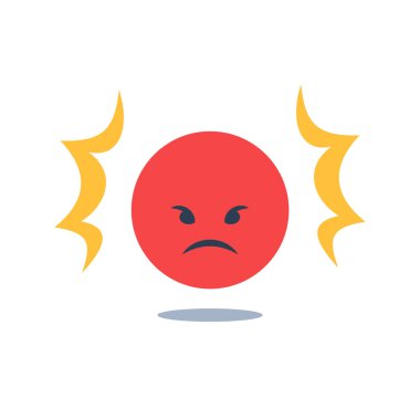 Olumsuz düşünme, kötü deneyim geribildirim, mutsuz müşteri veya zor müşteri, hizmet kalitesi, kızgın kırmızı yüz