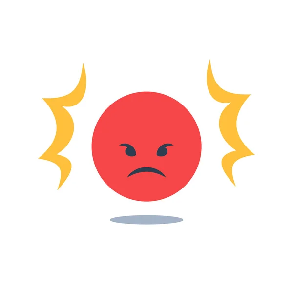 Negative thinking, bad experience feedback, unhappy client or difficult customer, service quality, angry red face — Stock Vector