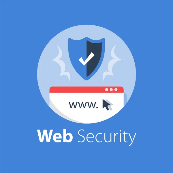 Çevrimiçi güvenlik, güvenli internet erişimi, virüsten koruma yazılımı, veri koruma — Stok Vektör