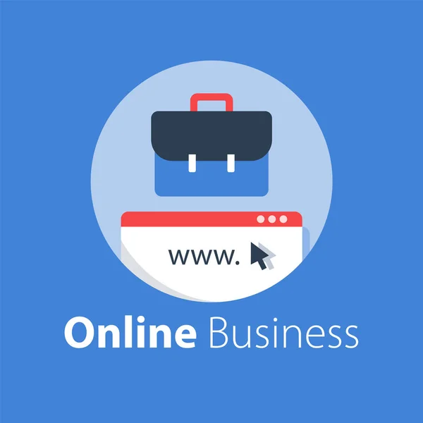 Online iş, internet başlangıç, e-ticaret kavramı — Stok Vektör