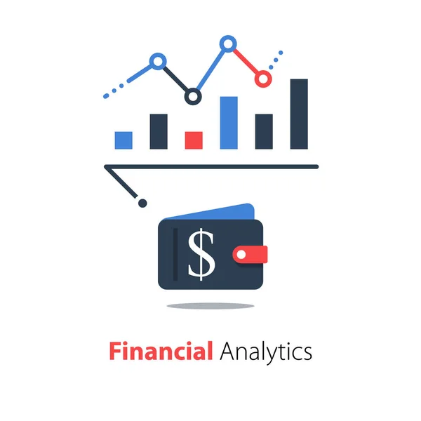 财务分析、业务绩效报告、收入增长图表、收入增长图 — 图库矢量图片