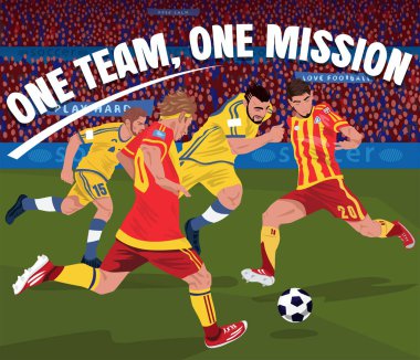 futbolcular top için mücadele