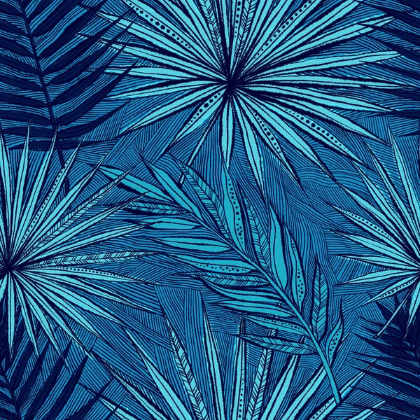 Seamless Pattern Different Tropical Leaves — Stock Photo, Image