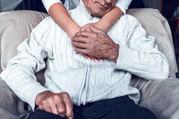 Taking Care Elderly Pandemic Covid Self Isolation Elderly Support Older — Stock Photo, Image