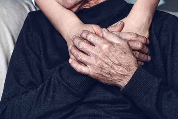 Taking Care Elderly Pandemic Covid Self Isolation Elderly Support Older — Stock Photo, Image
