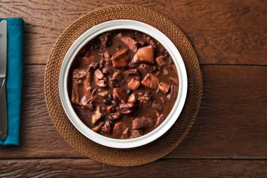 Brezilya Feijoada Gıda. Üst görünüm.