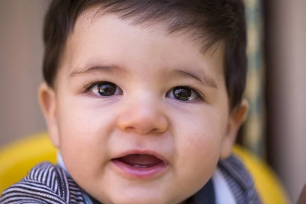 Beautiful Brazilian Baby Boy Looking Camera Baby Swing Happy Baby — Stock Photo, Image