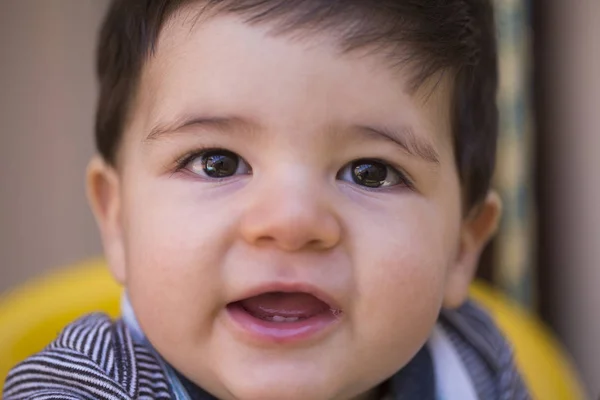 Beautiful Brazilian Baby Boy Looking Camera Baby Swing Happy Baby — Stock Photo, Image