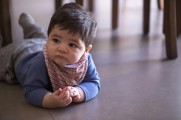 Beautiful Baby Boy Table Looking Aside — Stock Photo, Image