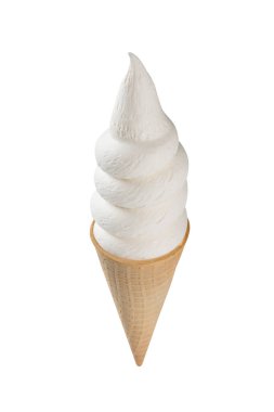 Beyaz arka planda dondurma. Tatlı ve tatlı.