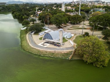 Belo Horizonte/Mg, Brezilya - 19 Ekim 2018 - dış görünümünü Sao Francisco de Assis Kilisesi Belo Horizonte, Brezilya için. Tarafından tasarlanan Oscar Niemeyer Pampulha kilise olarak bilinen