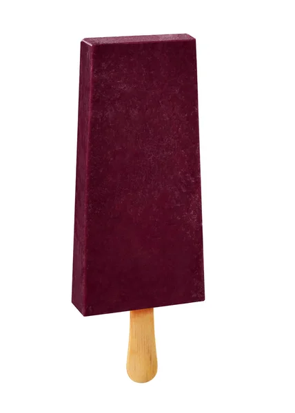 Stick ice cream acai flavor isolated on wood background. Mexican Pallets — Stock Photo, Image