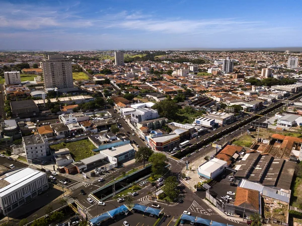 Flygvy över Franca stad, delstaten Sao Paulo. Brasilien. Mars, 2019 — Stockfoto