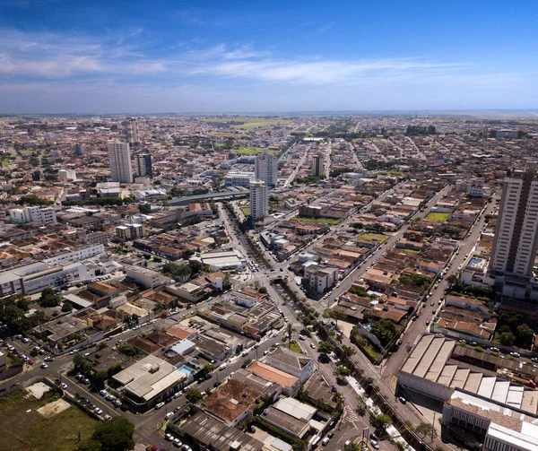 Flygvy över Franca stad, delstaten Sao Paulo. Brasilien. Mars, 2019 — Stockfoto