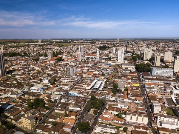 Flygvy över Franca stad, delstaten Sao Paulo. Brasilien. Mars, 2019 — Stockfoto