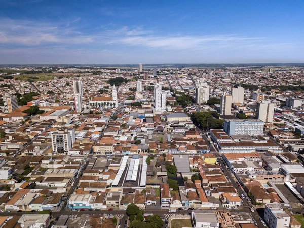 Flygvy över Franca stad, delstaten Sao Paulo. Brasilien. Mars, 2019 — Stockfoto
