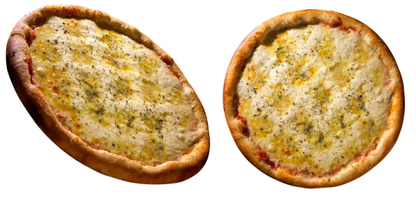 Brokolili Pizza Palmiye Kalbi Kurutulmuş Domates Üst Manzara Kapat Geleneksel — Stok fotoğraf