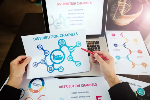marketing distribution channels plan on office desk
