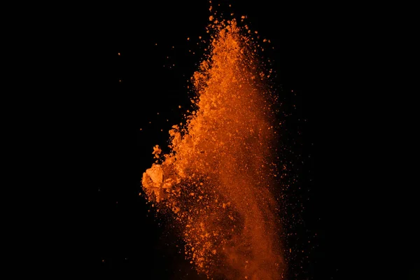 Παγώσει Κίνηση Κόκκινο Έκρηξης Της Σκόνης Μαύρο Φόντο Σταματήσει Κίνηση — Φωτογραφία Αρχείου