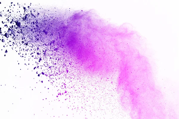 Colorido Explosão Fundo Branco Azul Roxo Explodem Sobre Fundo Isolado — Fotografia de Stock