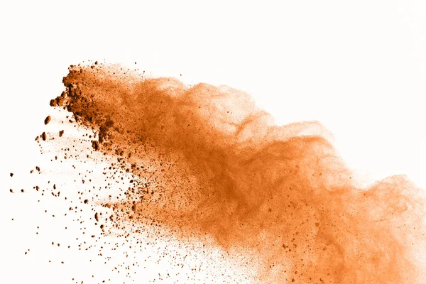 Sammanfattning Färg Pulver Mulat Isolera Vit Bakgrund Färgade Pulver Explosion — Stockfoto