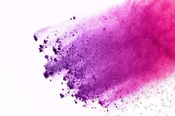 Toz patlaması beyaz arka plan üzerinde renkli. Renkli toz ayrı tut moduyla özgeçmişlerine patlayabilir. Boya Holi. Renkli bulut sıçrama.