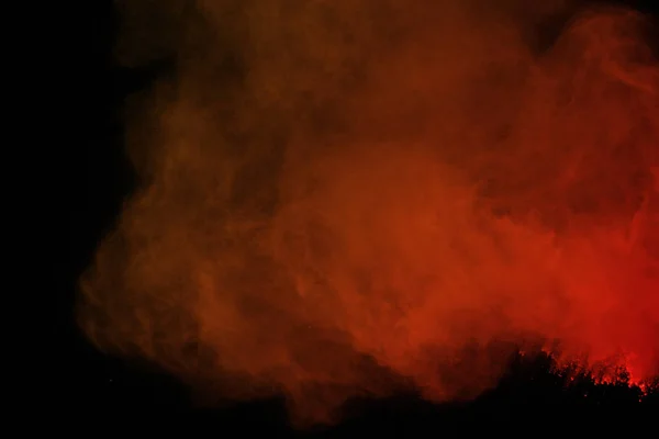 Colorato Esplosione Polvere Sfondo Nero Movimento Congelare Esplosione Polvere Colorata — Foto Stock