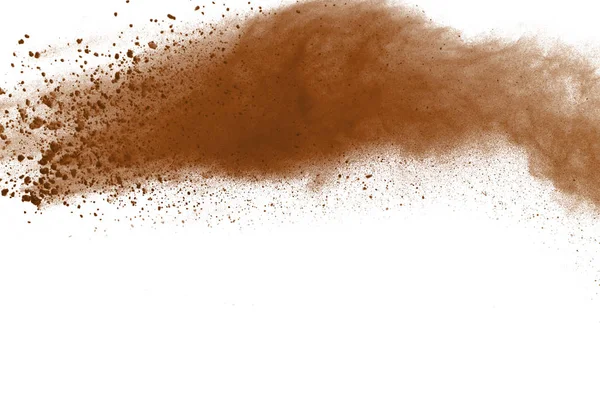 Dry Soil Explosion Isolated White Background — Stock Photo, Image