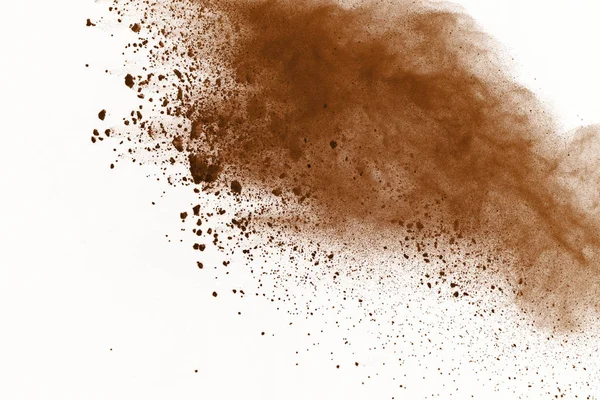 白い背景に分離された乾燥した土壌爆発 — ストック写真