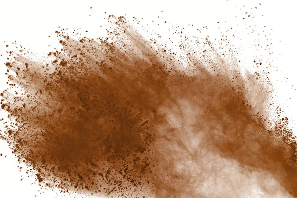 Έκρηξη Ξηρό Χώμα Που Απομονώνονται Λευκό Φόντο — Φωτογραφία Αρχείου