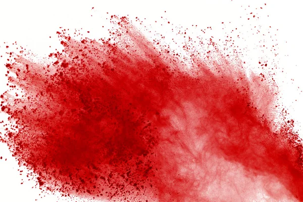 Esplosione Astratta Polvere Rossa Sfondo Bianco Polvere Rossa Astratta Schizzata — Foto Stock