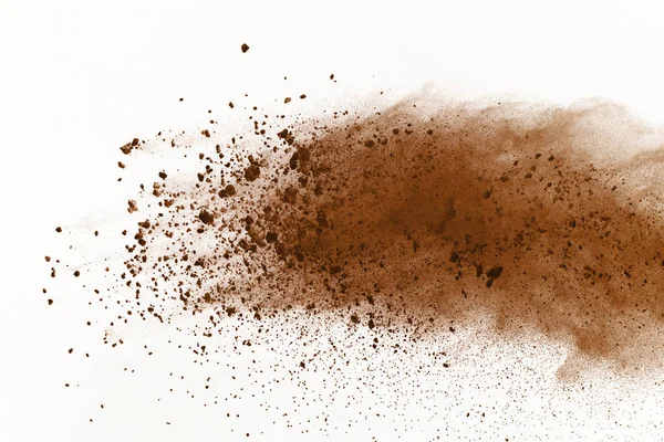 Взрыв Сухой Почвы Белом Фоне — стоковое фото