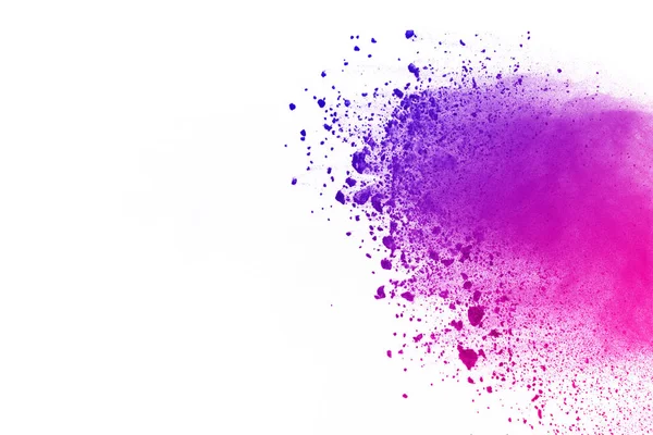 Gekleurde Poeder Explosie Witte Achtergrond Multicolor Poeder Splatted Isoleren Kleurrijke — Stockfoto