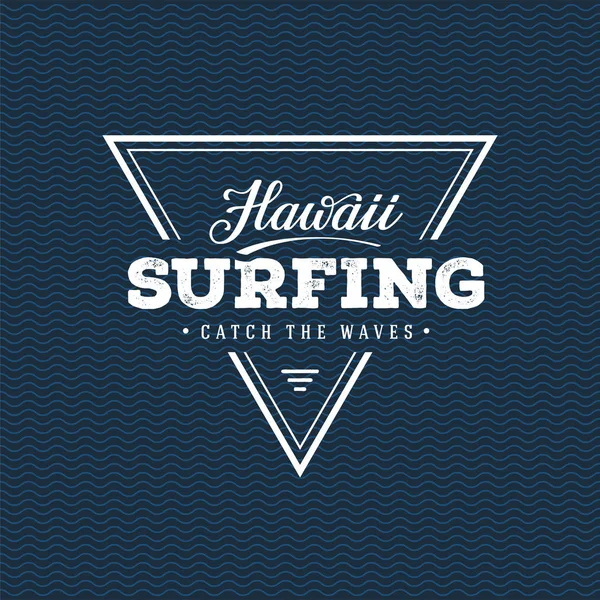 Vektorillustration Zum Thema Surfen Und Surfen Auf Hawaii Vintage Design — Stockvektor