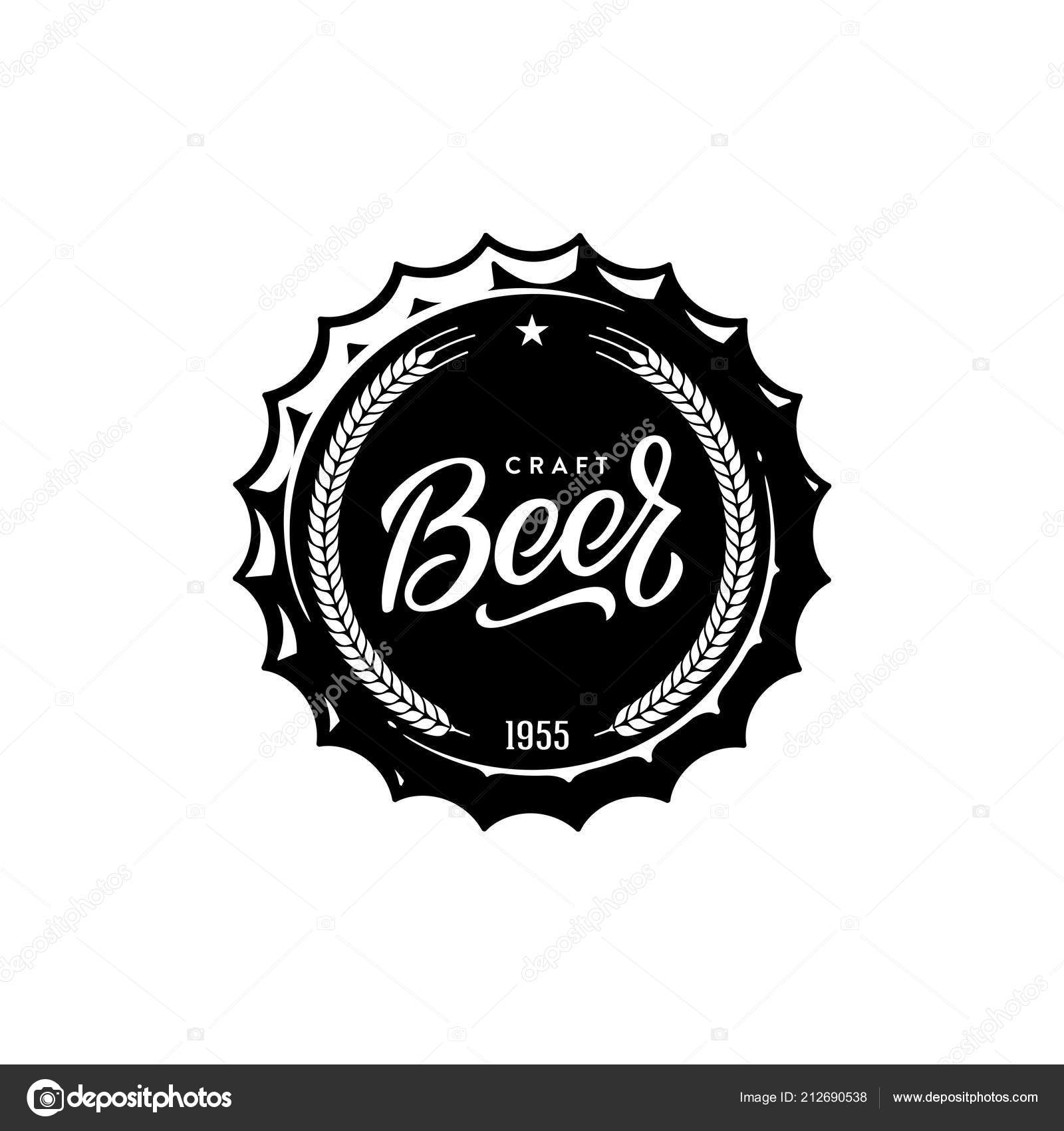 Beer Cap White. For Pub Bar. Vector Illustration. Stock Vector by