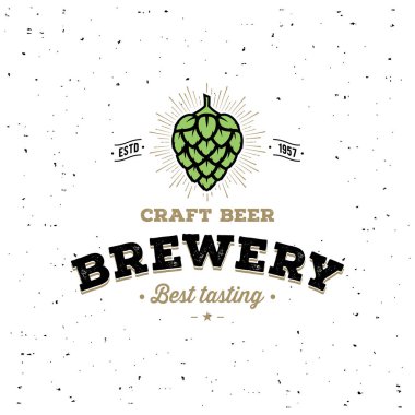 Bira Hop beyaz için Pub, Bar. Vektör çizim.