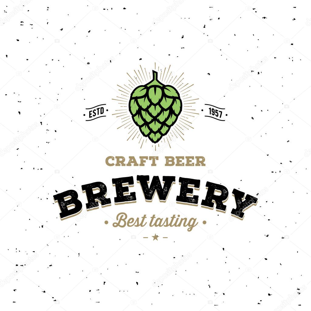 Craft Beer Vector Design. Emblem For Beer House, Brewing Company, Pub, Bar on The Bottle Cap. Vector Illustration